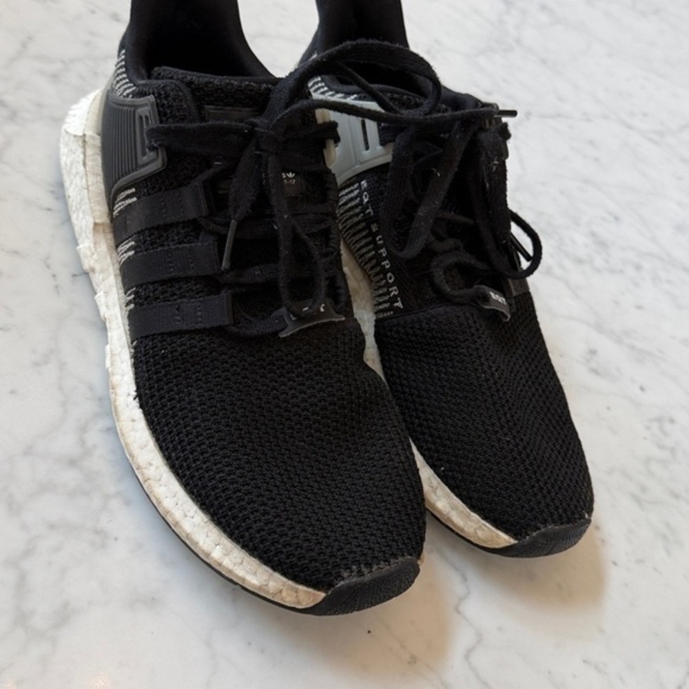 Adidas EQT Support 93/17 Boost Men's Sneakers Black White Size 10.5 Running Shoe